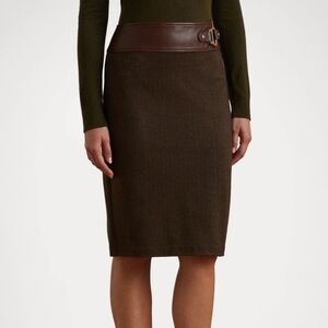 Ralph Lauren Black Label Wool Cashmere Blend Brown Skirt Fall Winter Size 6
